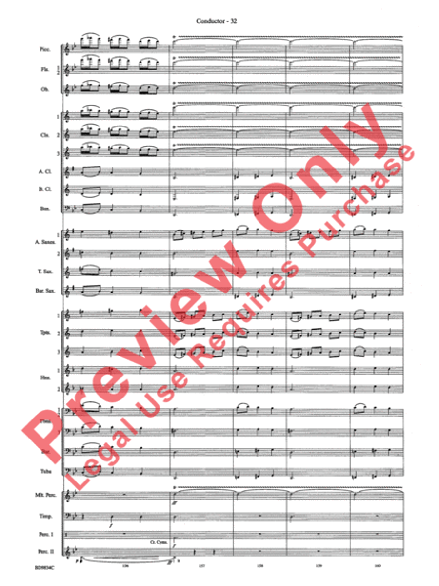 Fantasia for Christmas (based on The Ukrainian Bell Carol) Concert Band scores gallery preview page 35