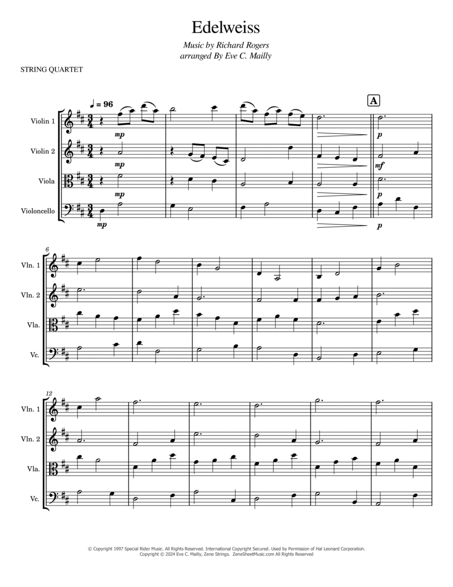 Edelweiss String Quartet scores gallery preview page 1