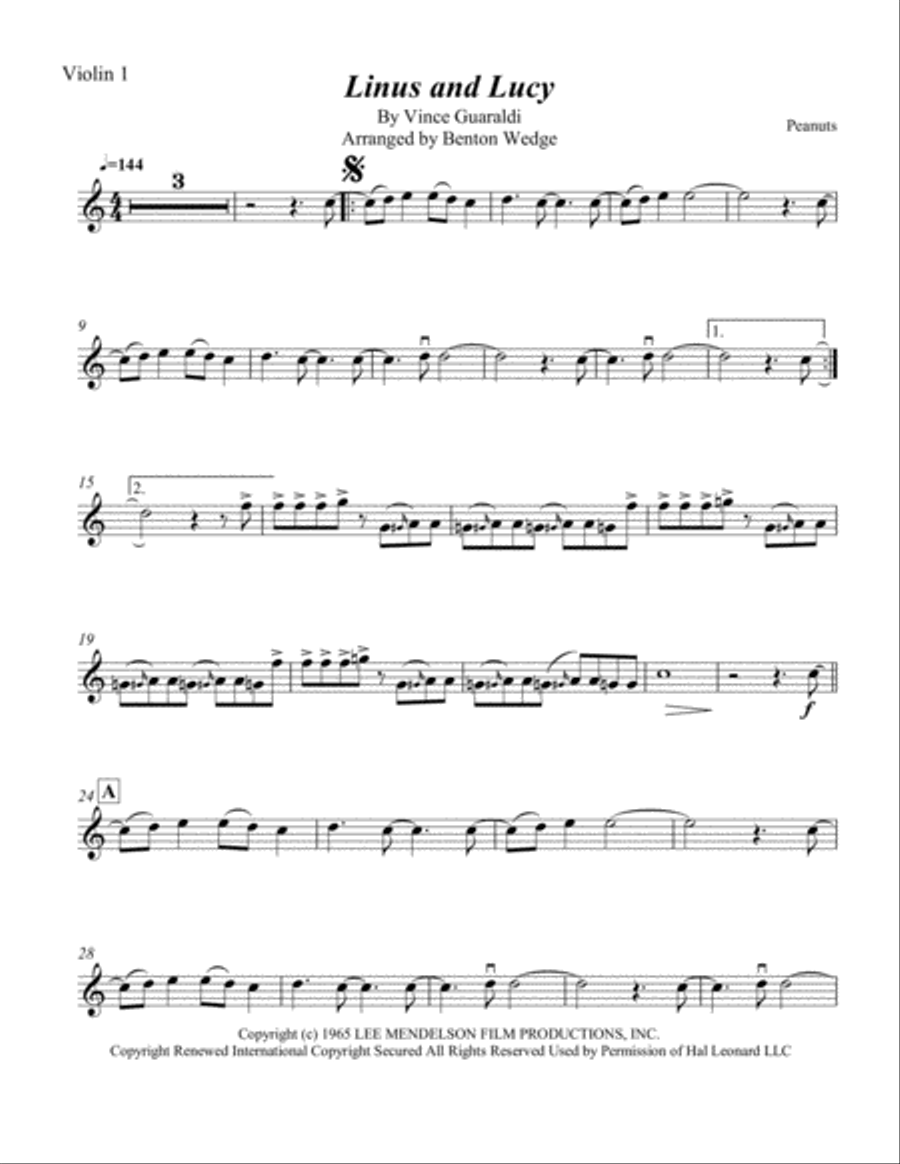 Linus And Lucy String Quartet scores gallery preview page 6