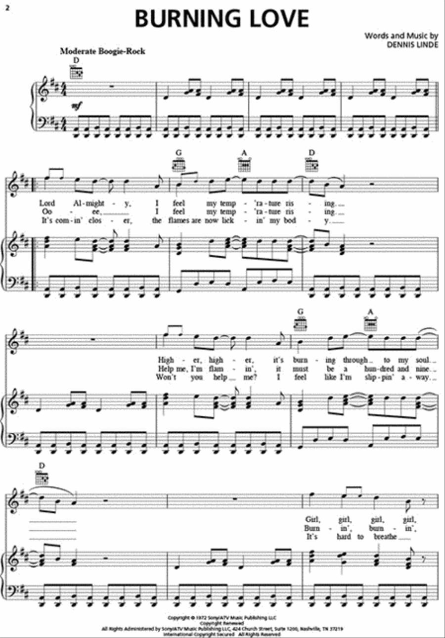 Elvis Presley – If I Can Dream Piano, Vocal, Guitar scores gallery preview page 3