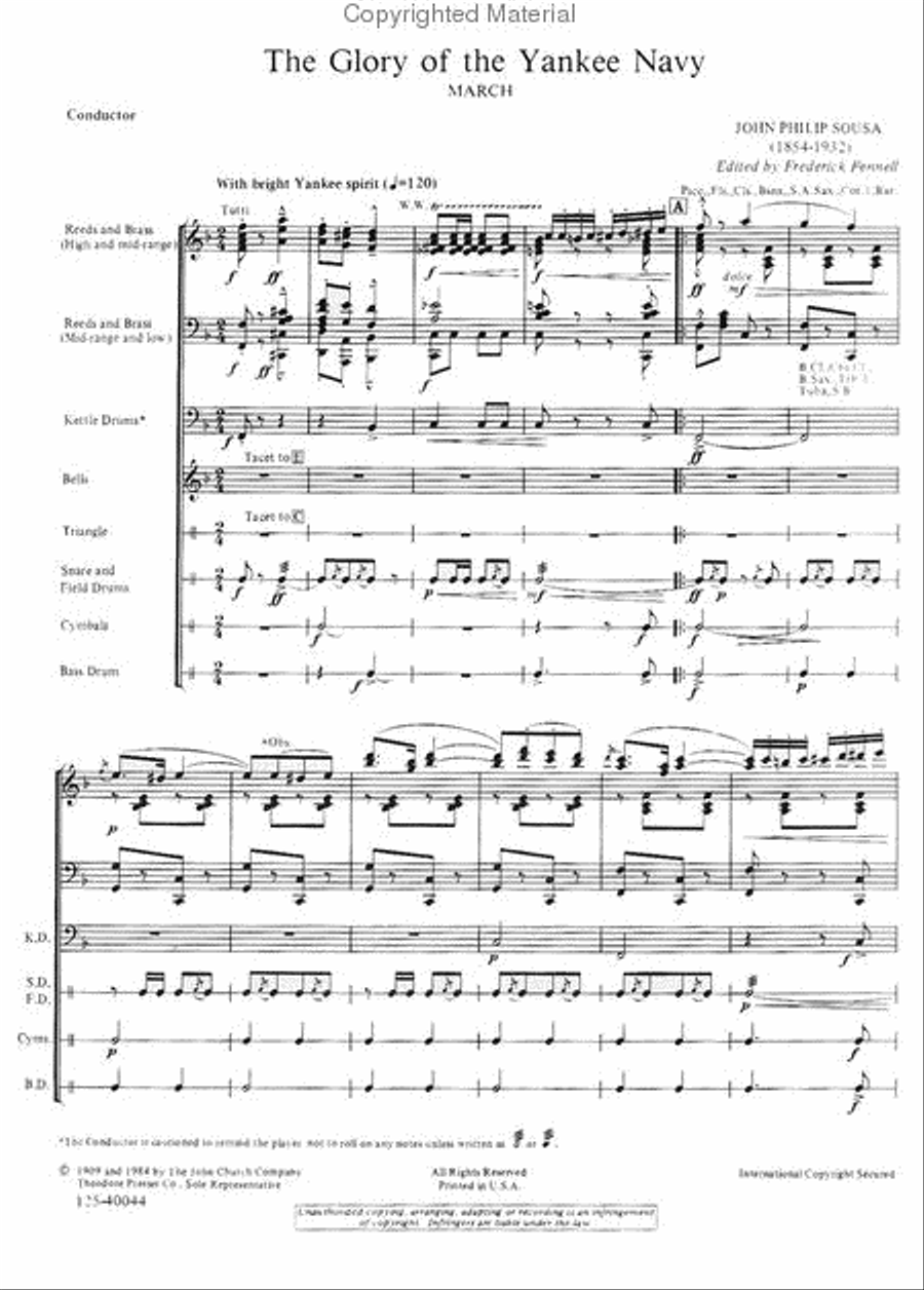 The Glory of the Yankee Navy Concert Band scores gallery preview page 2