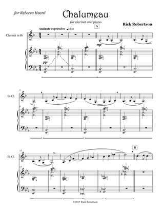 Chalumeau - for clarinet (or alto saxophone) and piano
