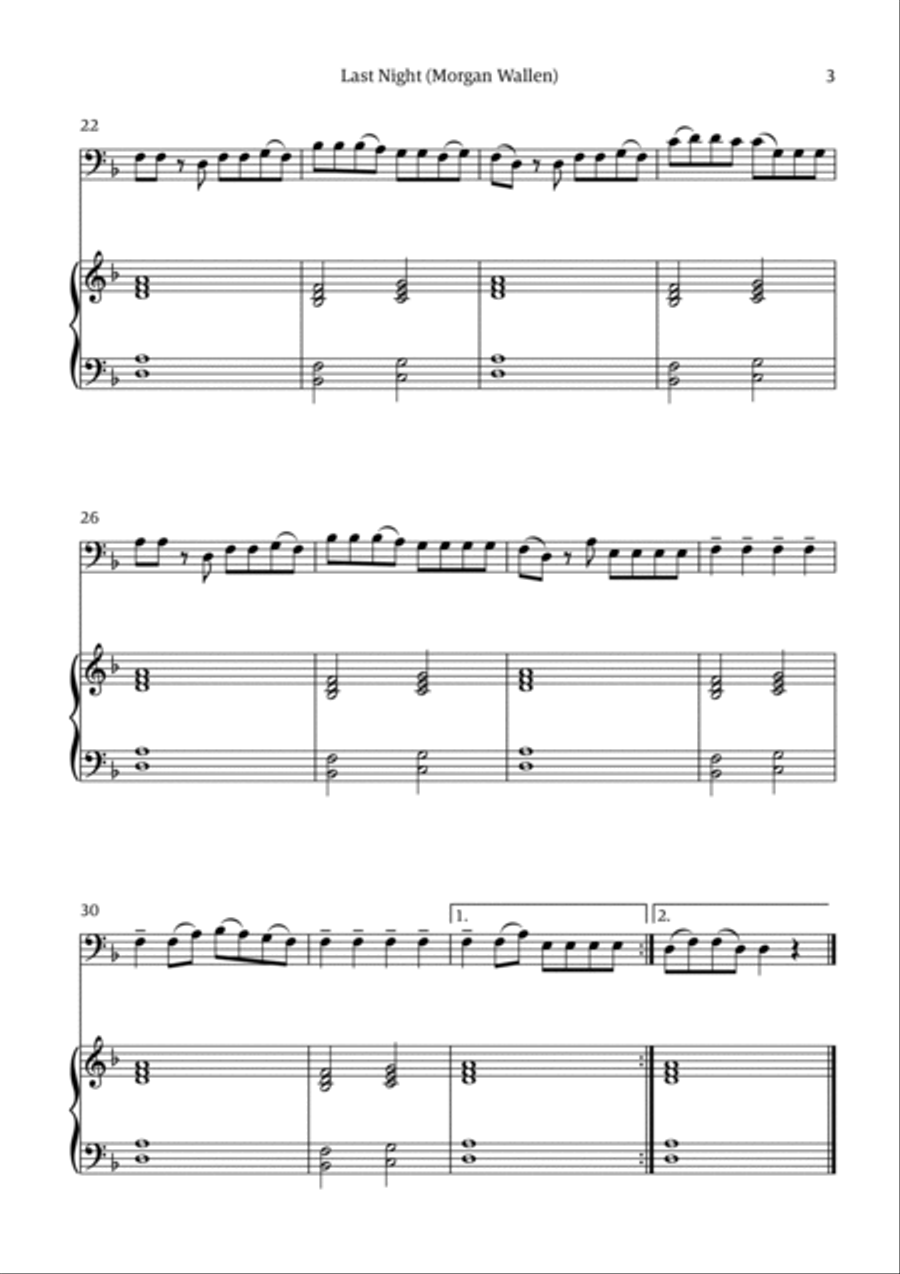 Last Night Piano scores gallery preview page 3