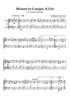 Book cover for Minuet in G major, K.1/1e (Flute and Tuba) - W. A. Mozart