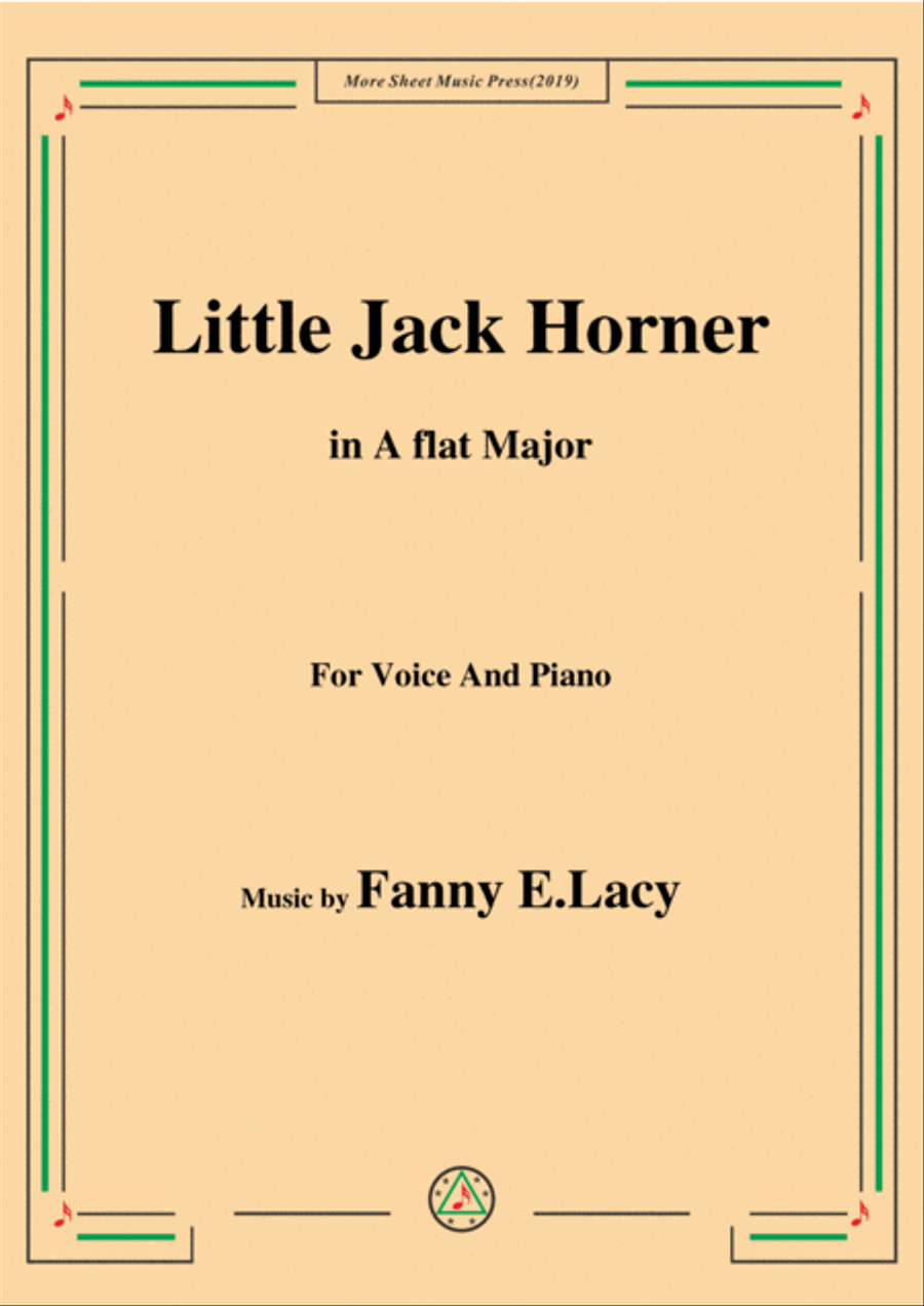 Fanny E.Lacy-Little Jack Horner,in A flat Major,for Voice and Piano Voice Solo scores gallery preview page 1