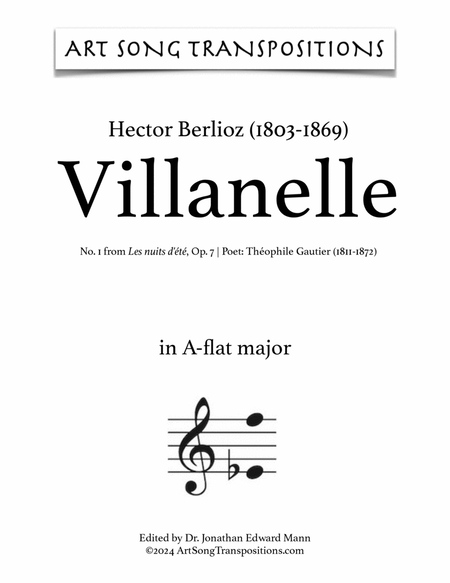BERLIOZ: Villanelle, Op. 7 no. 1 (transposed to A-flat major)