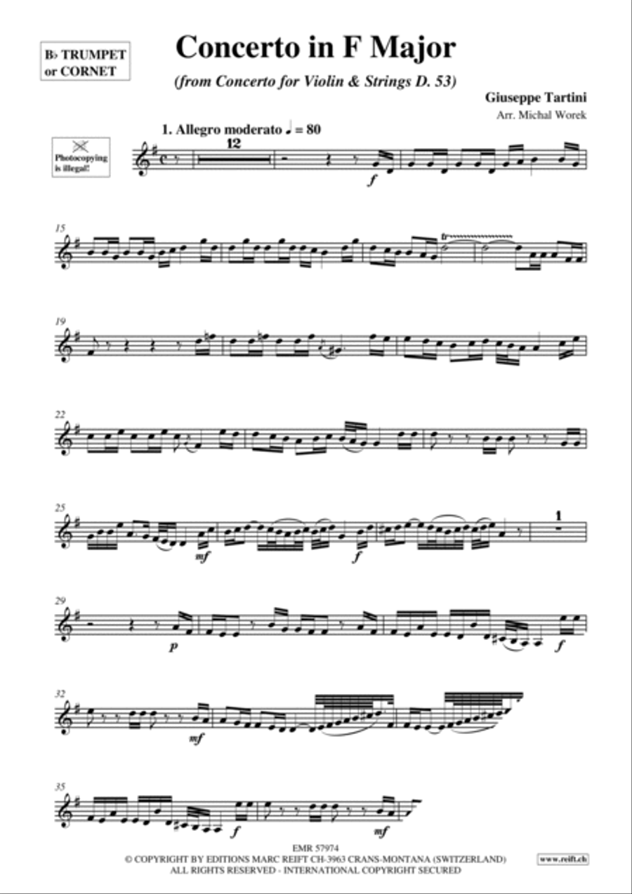 Concerto in F Major Cornet scores gallery preview page 4