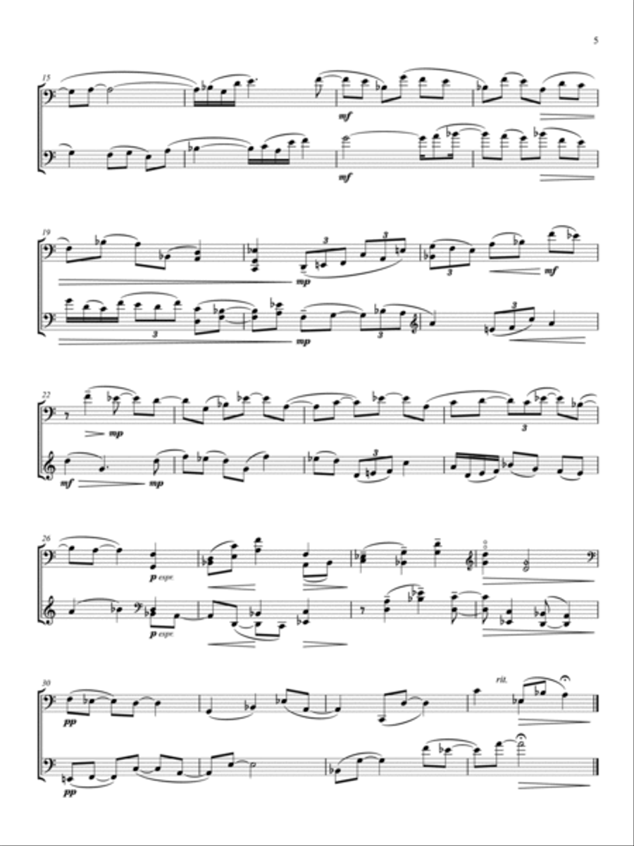 Five Miniatures for Two Cellos String Duet scores gallery preview page 5
