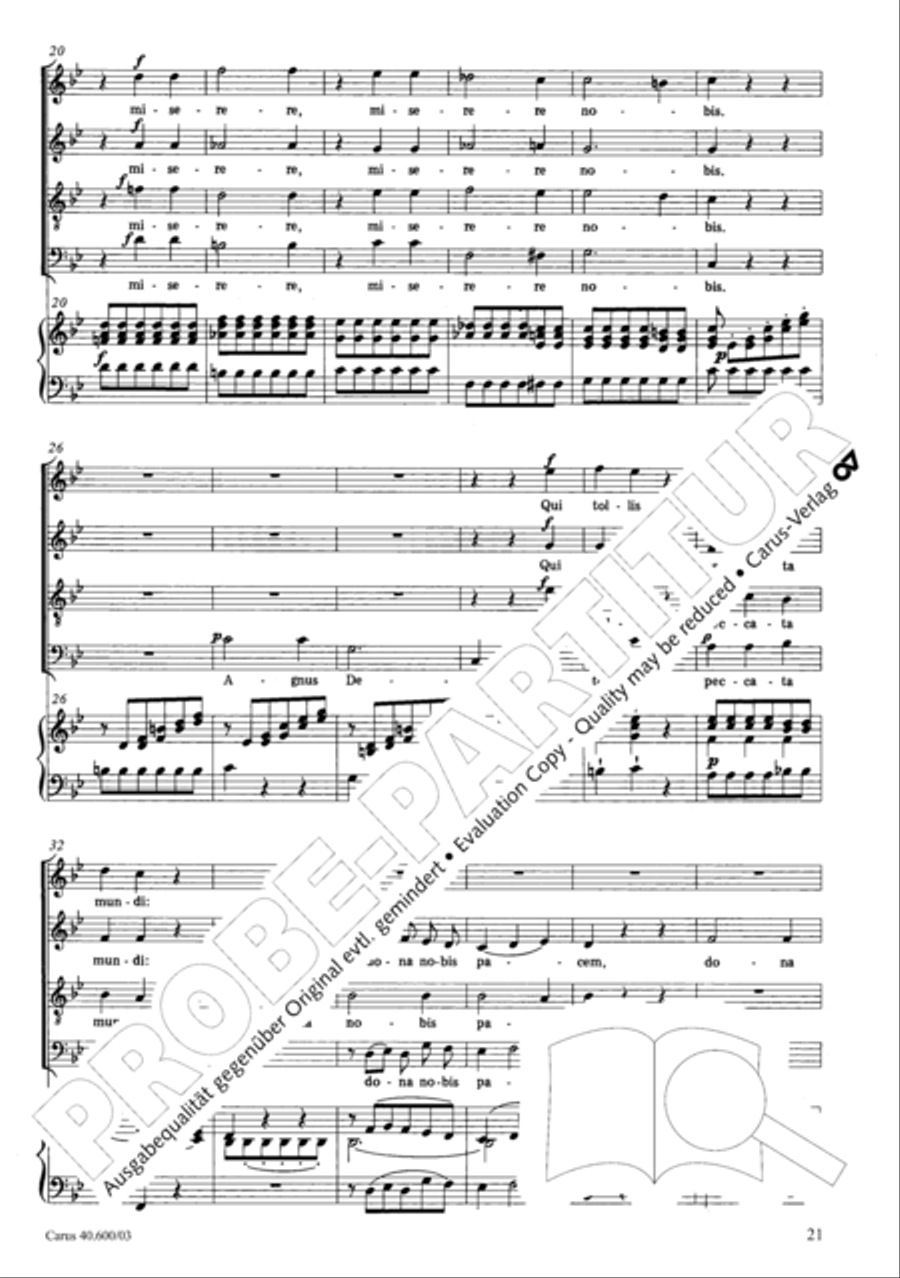 Missa brevis Sti. Joannis de Deo (Kleine Orgelsolomesse) 4-Part scores gallery preview page 26