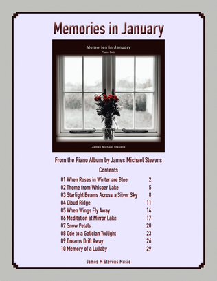 Book cover for Memories in January Piano Book