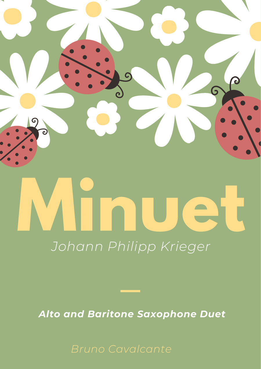 Minuet in A minor - Johann Philipp Krieger - Alto and Baritone Saxophone Duet Woodwind Duet scores gallery preview page 1