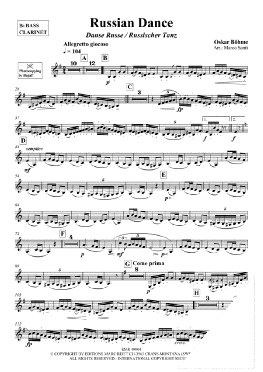 Russian Dance Russian Dance Bass Clarinet scores gallery preview page 3