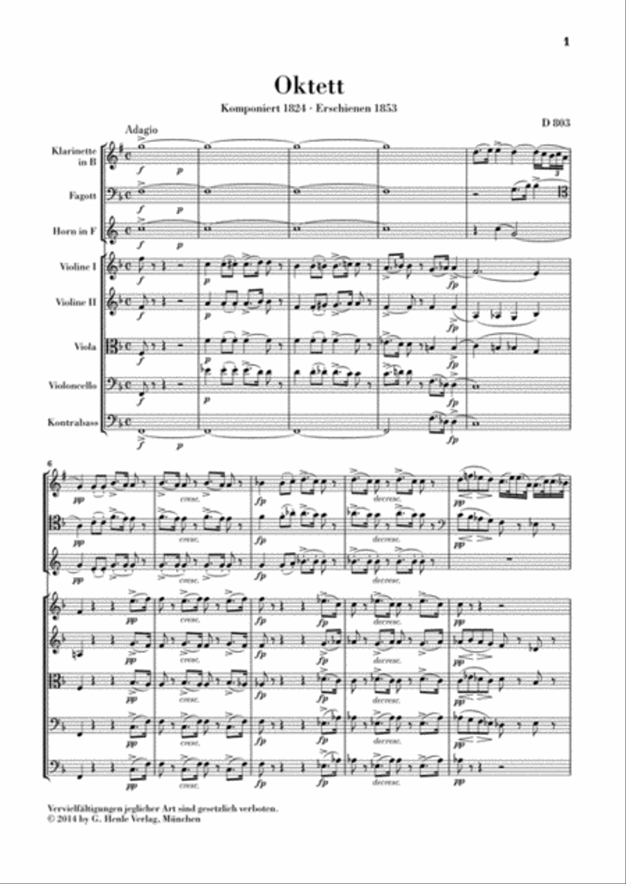 Octet in F Major D 803 Bassoon scores gallery preview page 2