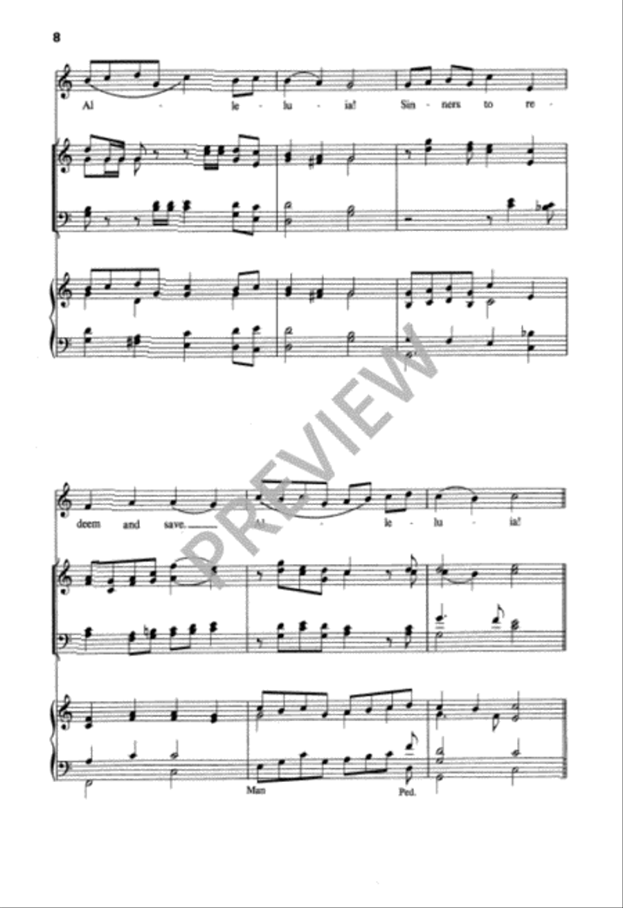 Jesus Christ Is Risen Today 4-Part scores gallery preview page 9