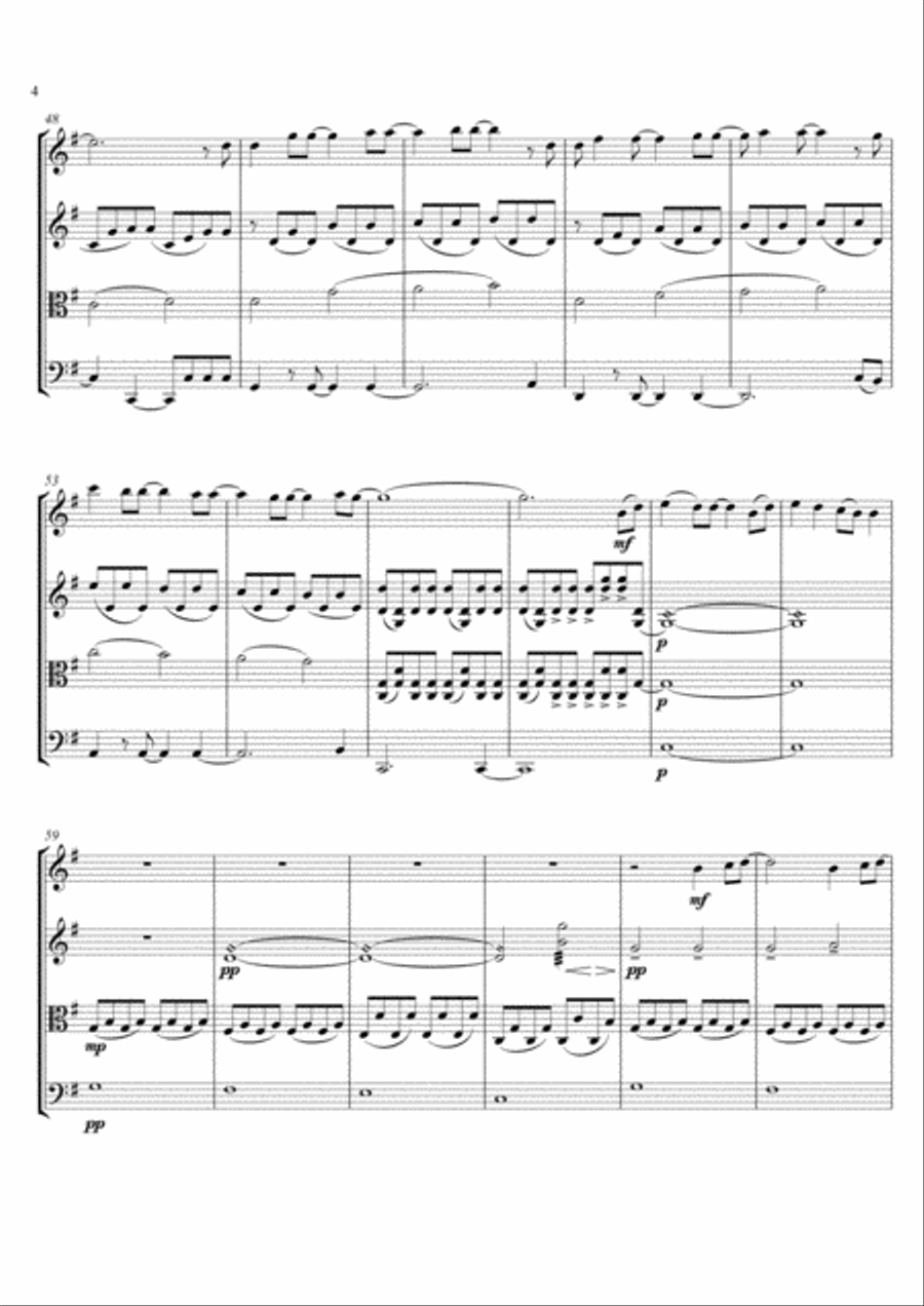 A Million Dreams String Quartet scores gallery preview page 5