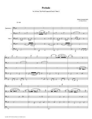 Prelude 24 from Well-Tempered Clavier, Book 2 (Euphonium-Tuba Quintet)