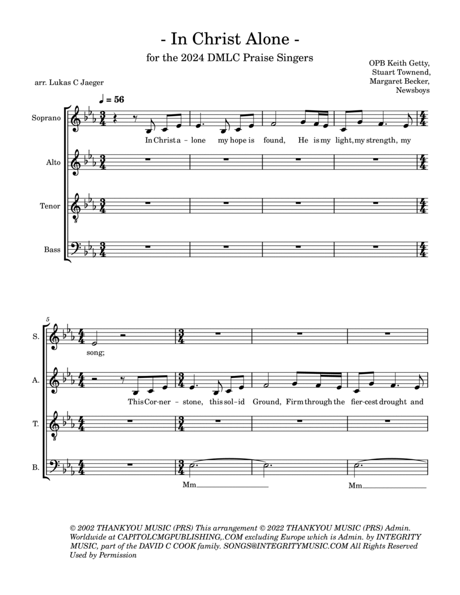 In Christ Alone 4-Part scores gallery preview page 1