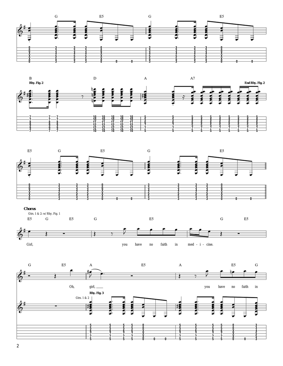Girl, You Have No Faith In Medicine Acoustic Guitar scores gallery preview page 2
