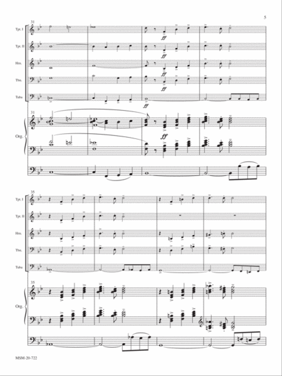 Grand Chœur for Organ and Brass Quintet Organ scores gallery preview page 5