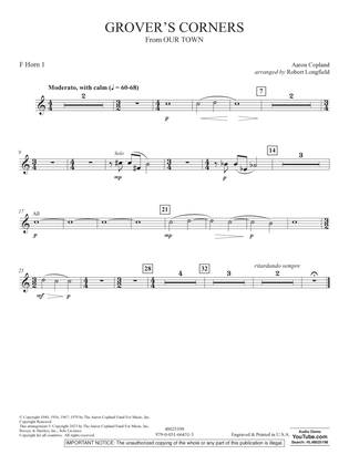 Grover's Corners (from Our Town) (arr. Robert Longfield) - F Horn 1