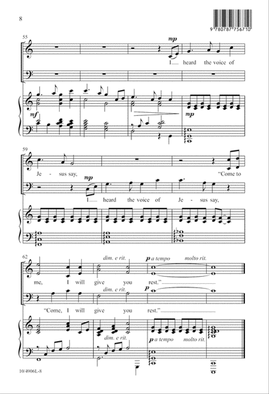 Come to Me and Rest 3-Part scores gallery preview page 8