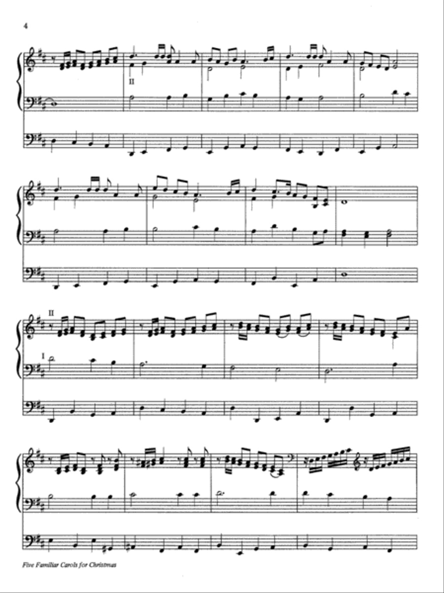 Five Familar Carols for Christmas Organ Solo scores gallery preview page 4