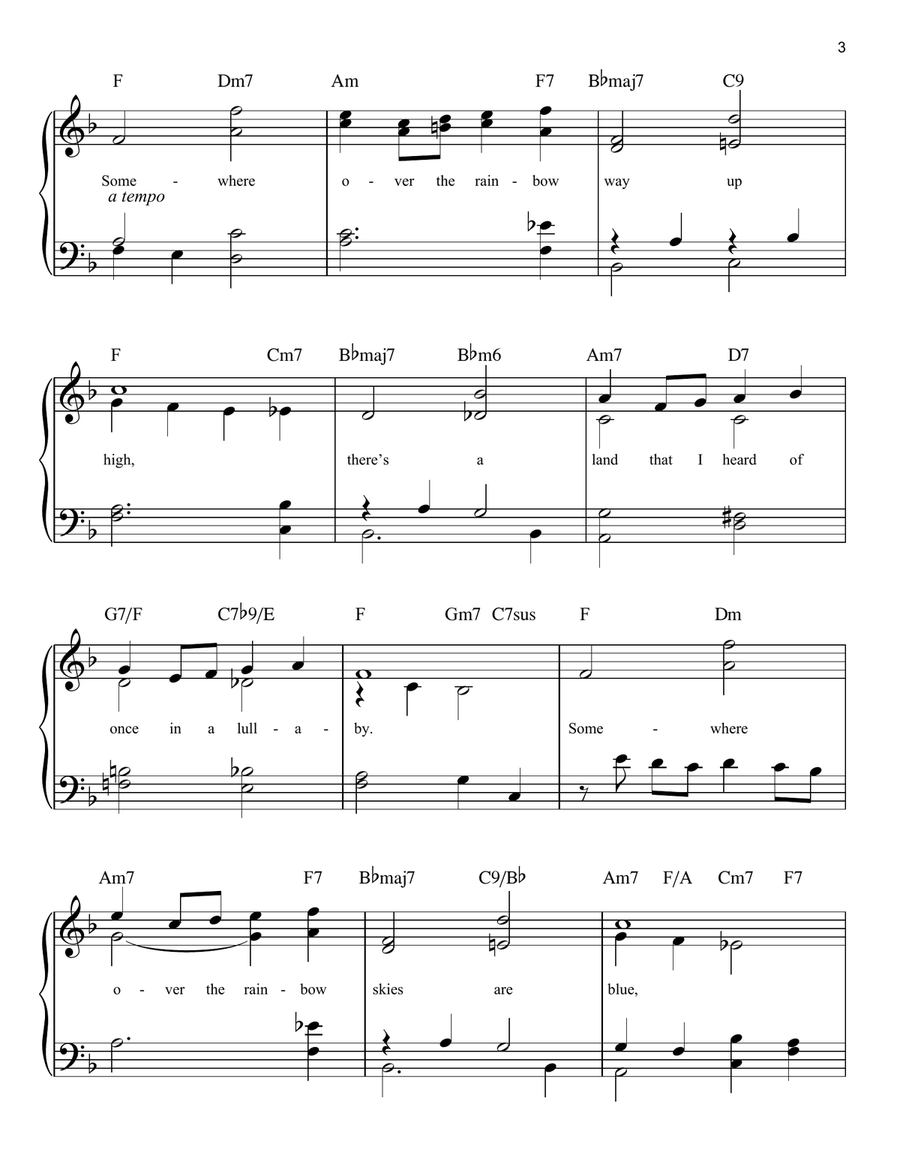Over The Rainbow Over The Rainbow Easy Piano scores gallery preview page 3