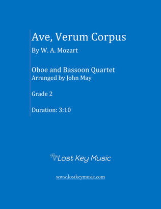 Book cover for Ave, Verum Corpus-Oboe and Bassoon Quartet