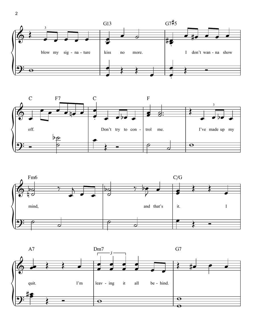 Show Off (from The Drowsy Chaperone) Easy Piano scores gallery preview page 2