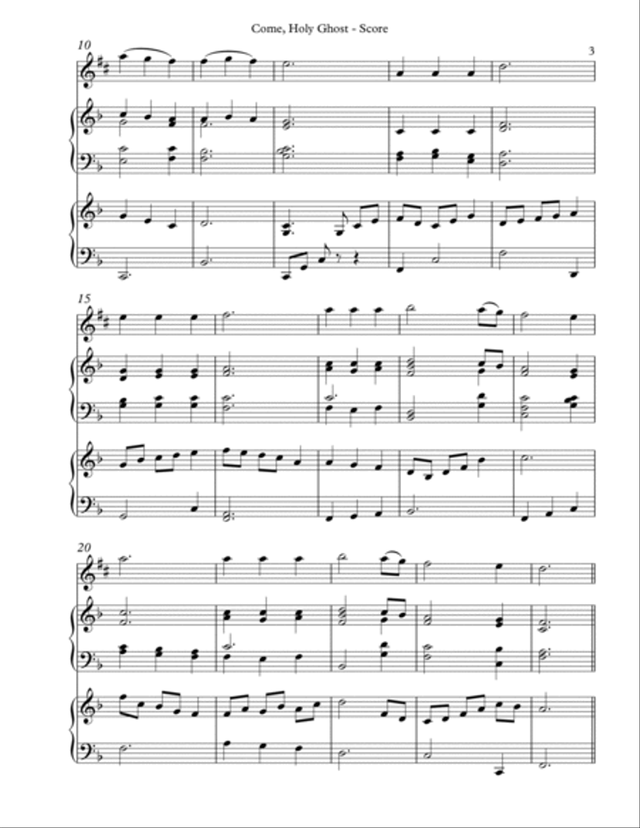 Come, Holy Ghost, Trio for Eb Alto Saxophone, Harp, Piano image number null