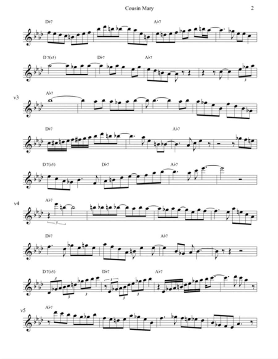 Cousin Mary Cousin Mary Electric Guitar scores gallery preview page 2