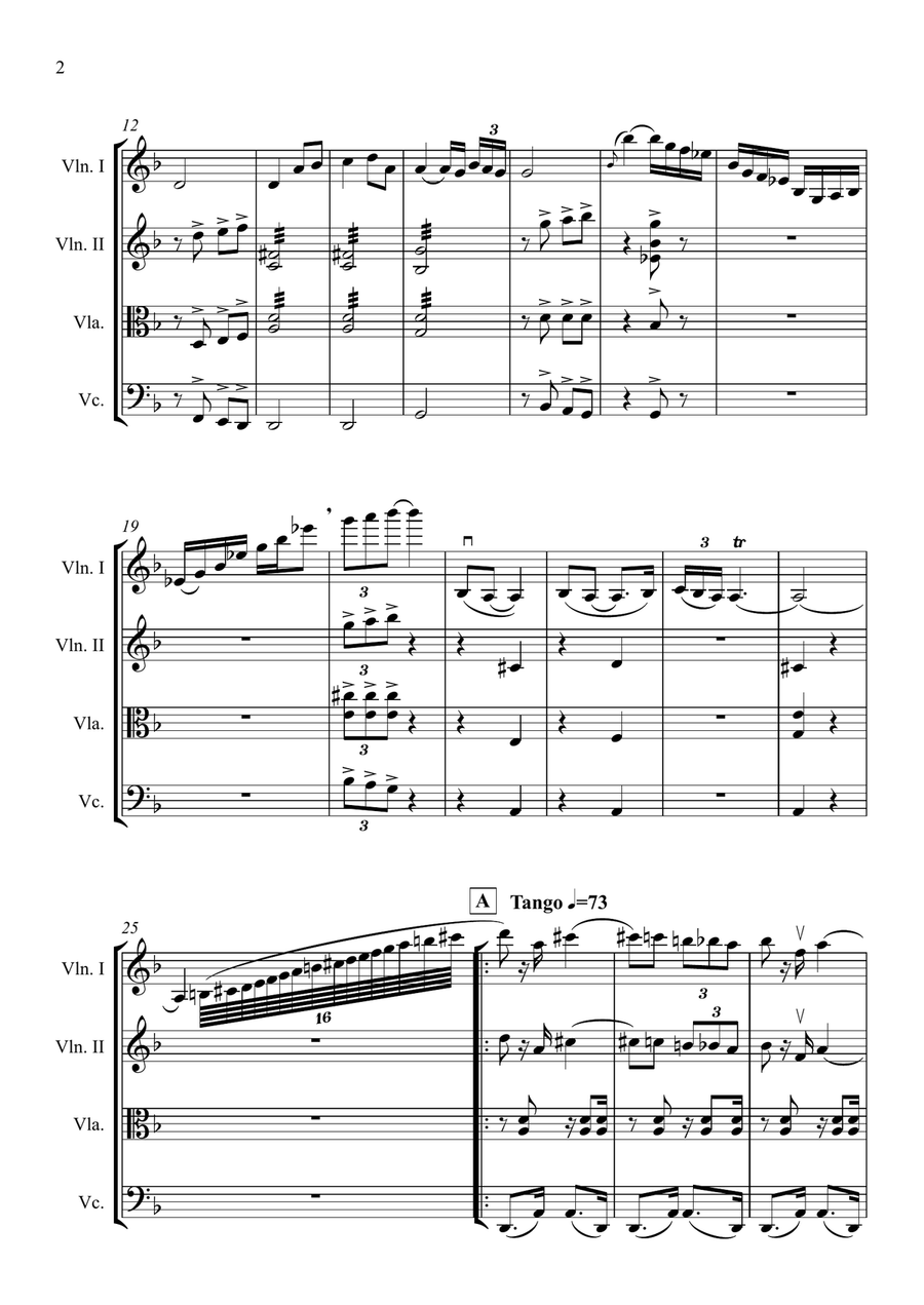 Jalousie (tango Tzigane) String Quartet scores gallery preview page 3