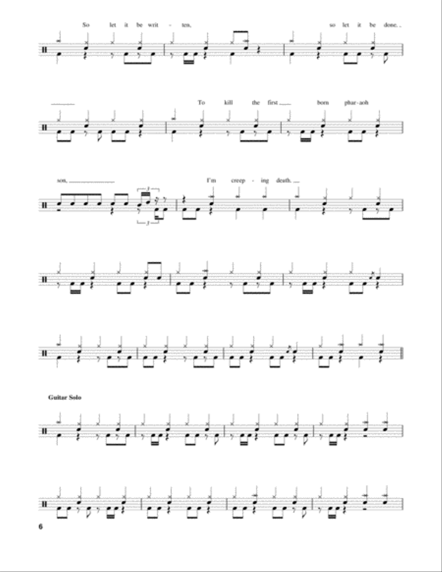 Creeping Death Drum Set scores gallery preview page 6