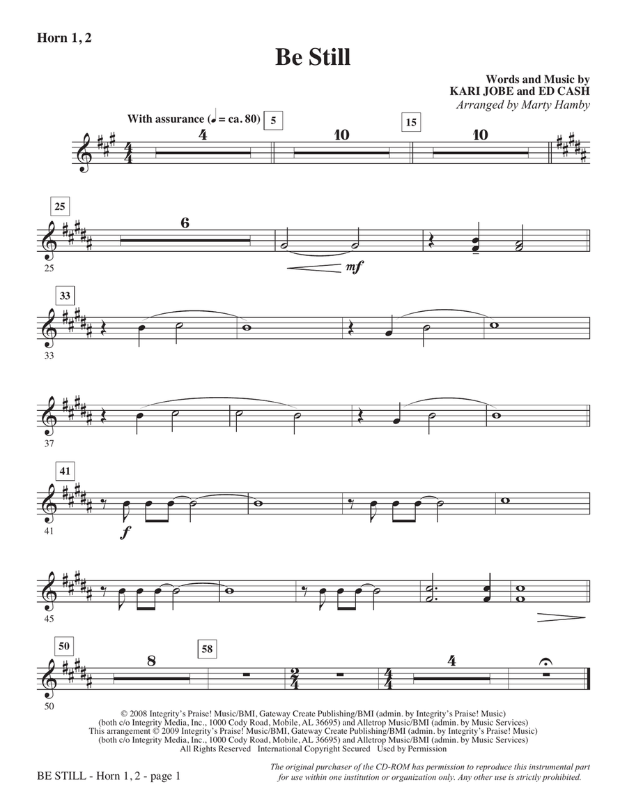 Be Still - Horn 1 & 2