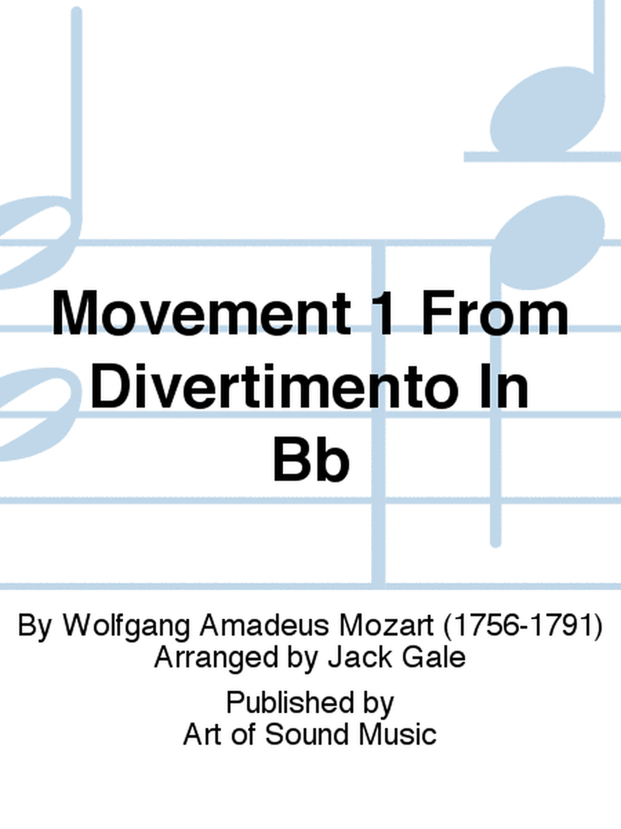 Movement 1 From Divertimento In Bb
