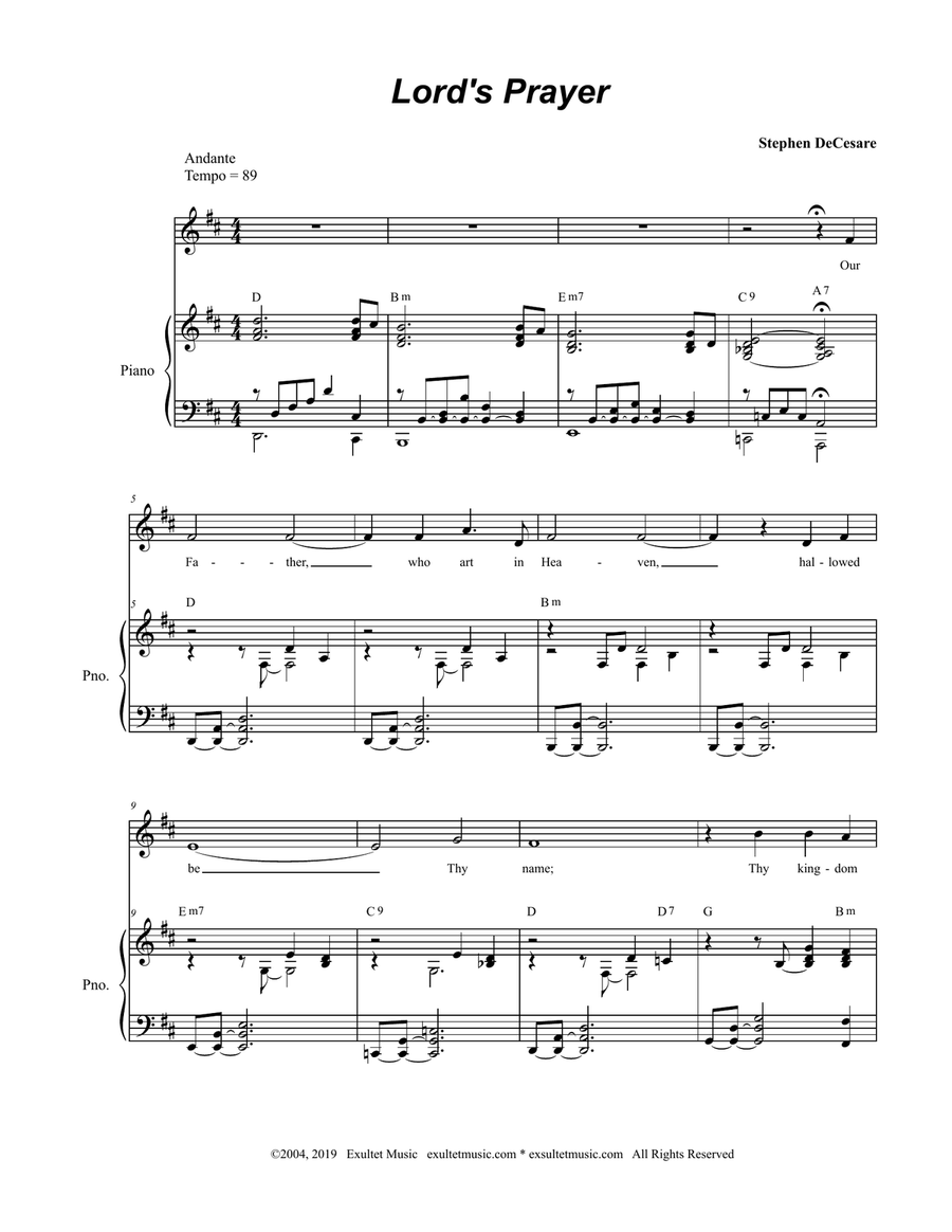 The Lord's Prayer (for High/Medium Voice) High Voice scores gallery preview page 2
