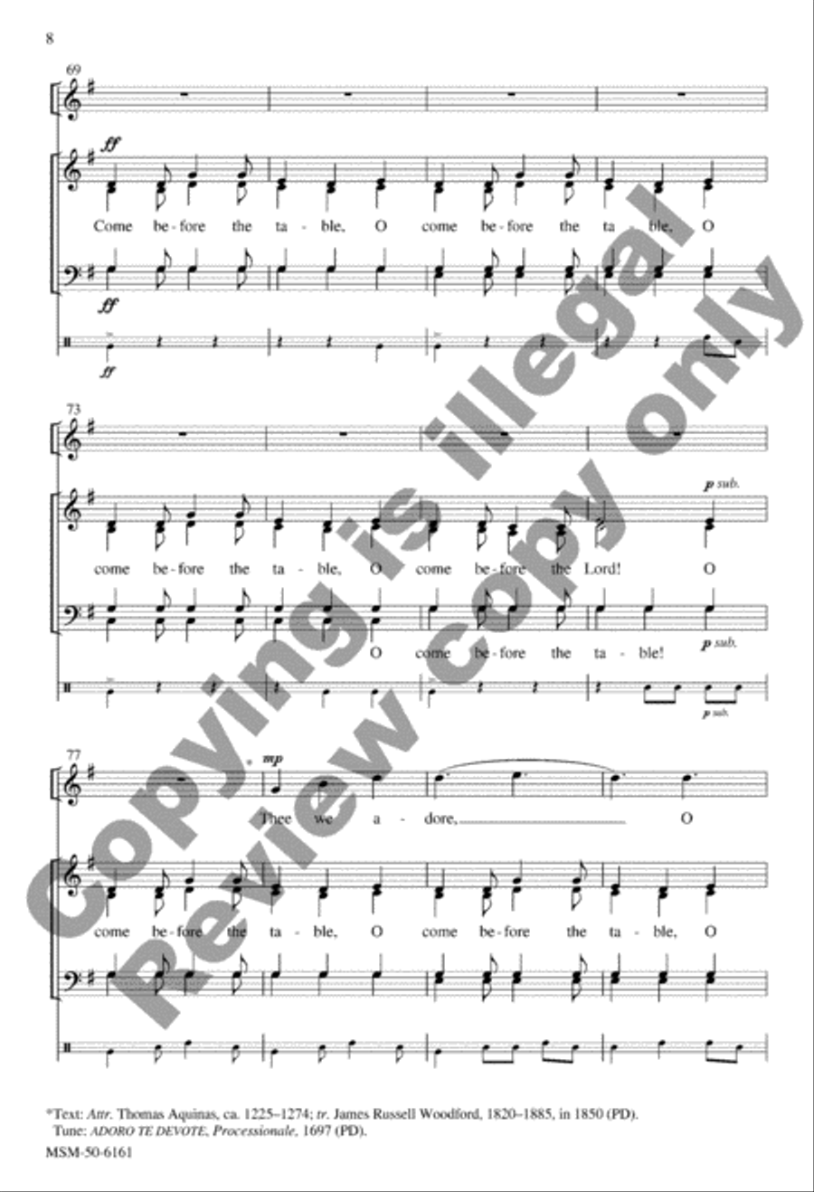 Come Before the Table 4-Part scores gallery preview page 8
