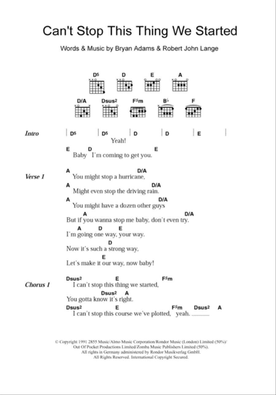 Can't Stop This Thing We Started Acoustic Guitar scores gallery preview page 1