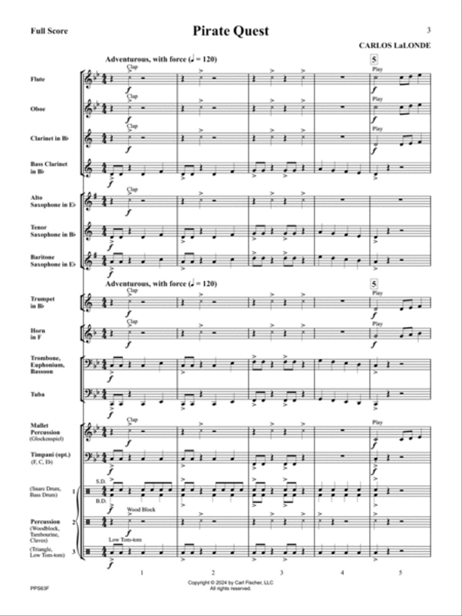 Pirate Quest Concert Band scores gallery preview page 2