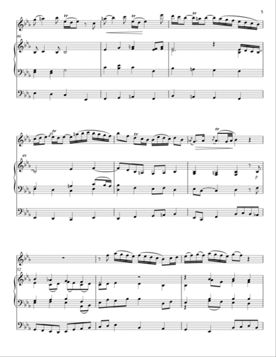 Bach - Wachet Auf, arranged for violin solo and organ String Duet scores gallery preview page 5