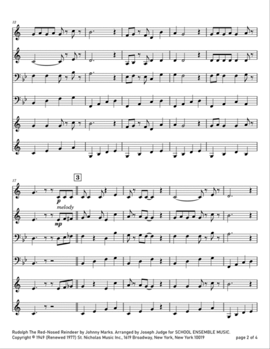Rudolph The Red-nosed Reindeer Euphonium scores gallery preview page 2