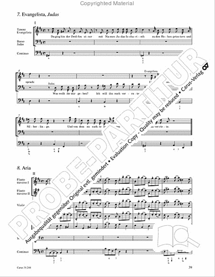 St. Matthew Passion (Matthaus-Passion) 4-Part scores gallery preview page 41