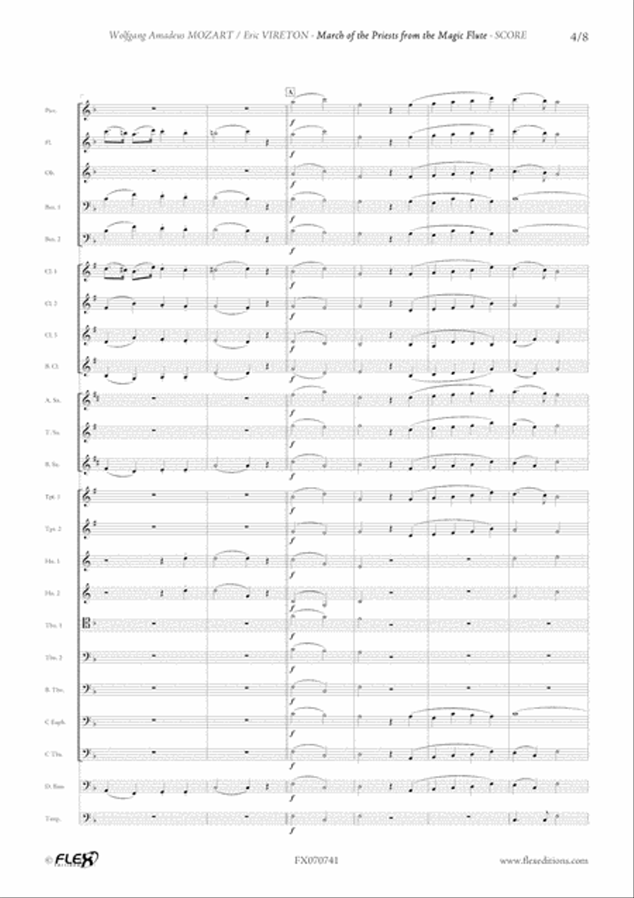 Marche of the Priests from the Magic Flute Concert Band scores gallery preview page 4