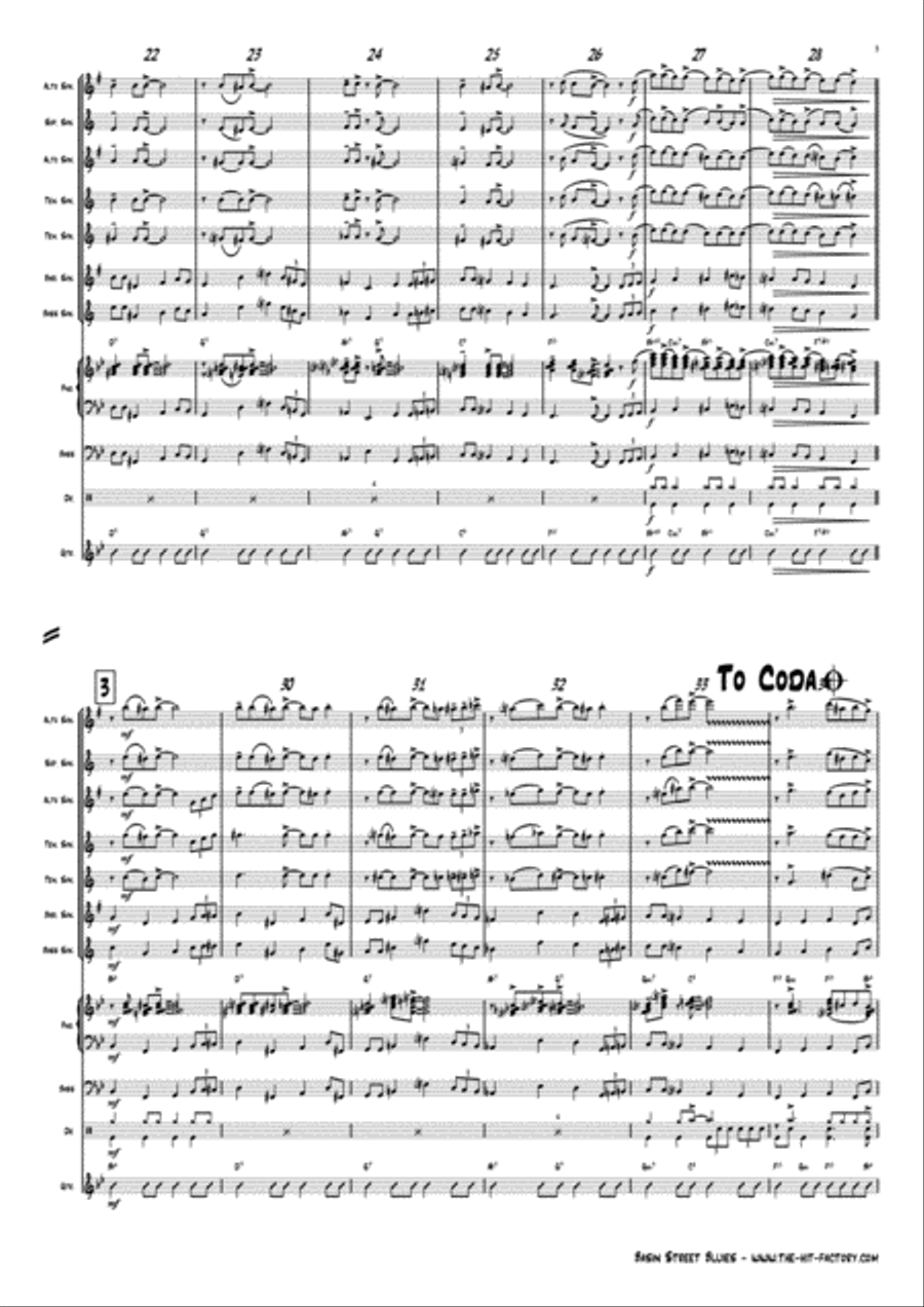 Basin Street Blues Saxophone Quintet scores gallery preview page 3