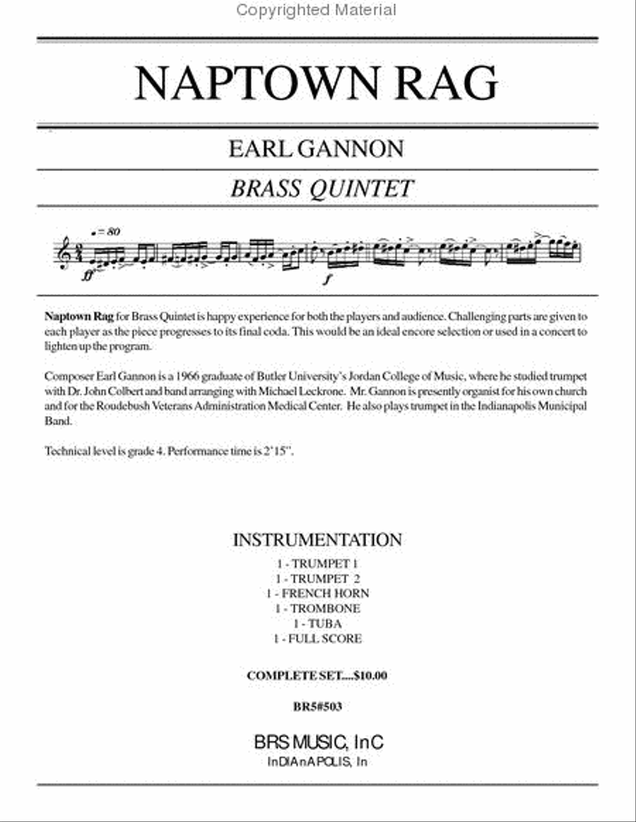 Naptown Rag Brass Quintet scores gallery preview page 2