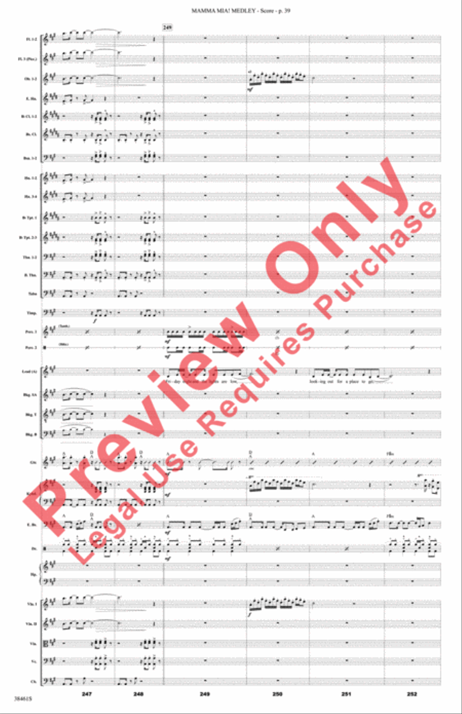 Mamma Mia! Medley Mamma Mia! Medley Full Orchestra scores gallery preview page 40