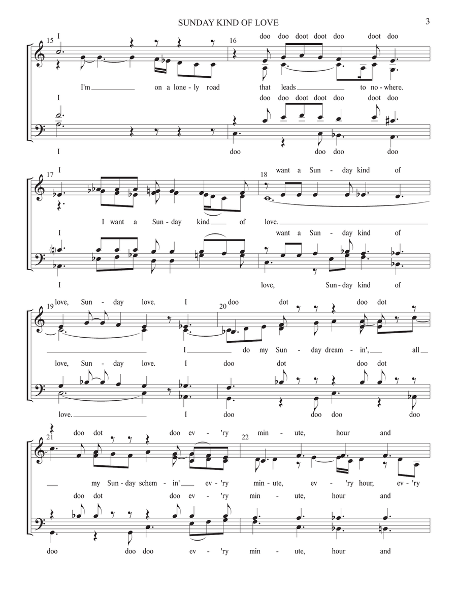 Sunday Kind Of Love Sunday Kind Of Love 4-Part scores gallery preview page 3