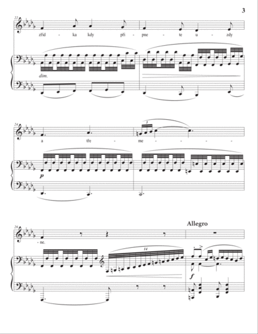 DVORÁK: Dejte klec jestřábu ze zlata ryzého, Op. 55 no. 7 (transposed to B-flat minor) Voice scores gallery preview page 4
