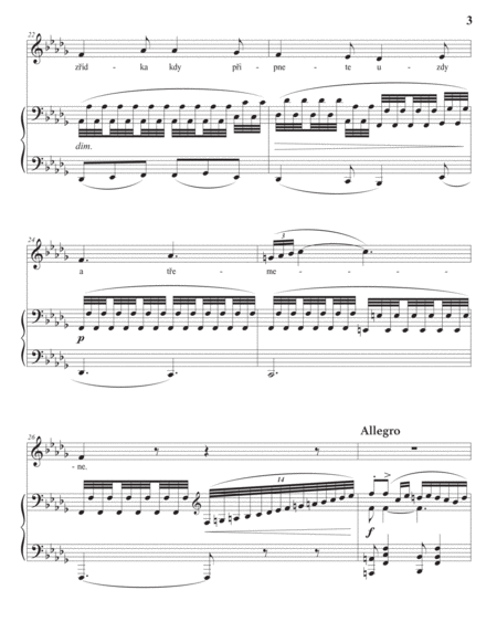 DVORÁK: Dejte klec jestřábu ze zlata ryzého, Op. 55 no. 7 (transposed to B-flat minor)