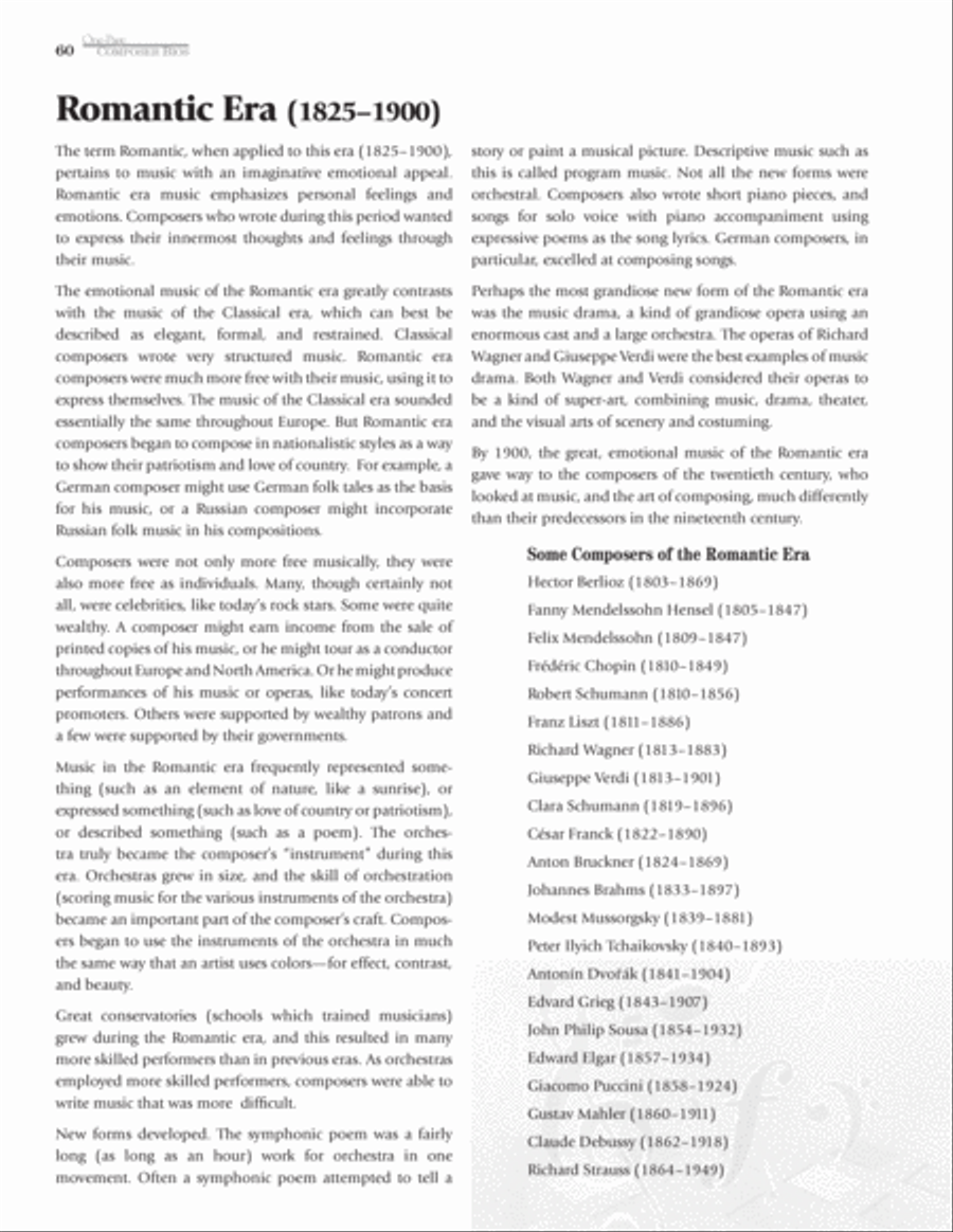 One-Page Composer Bios CD scores gallery preview page 5